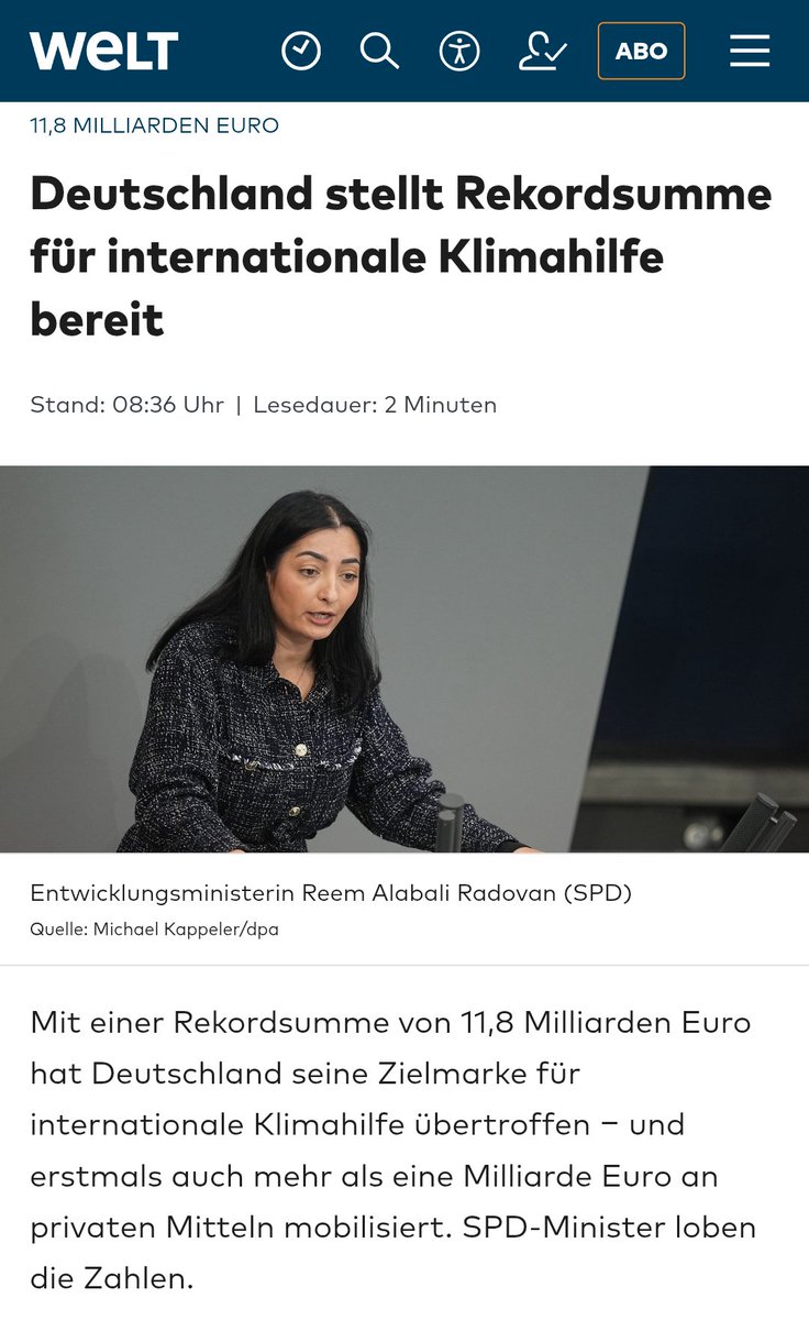 Mit einer Rekordsumme von 11,8 Milliarden Euro hat Deutschland seine Zielmarke für internationale Klimahilfe übertroffen
"Damit würden etwa Solar- und Windanlagen im globalen Süden oder der Ausbau des Nahverkehrs in Indien, Südafrika, Indonesien und Mexiko finanziert."