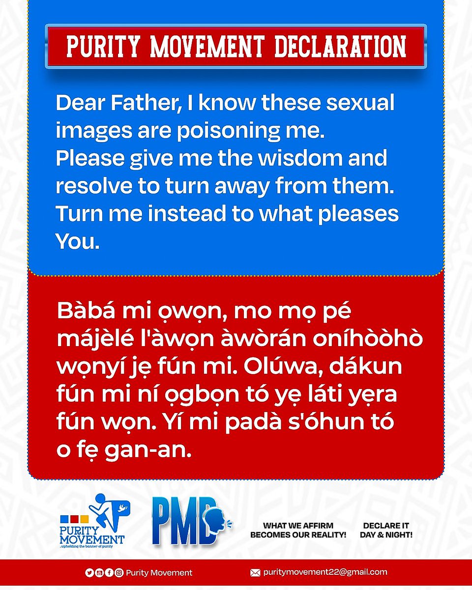 puritymovementt's tweet image. Purity Movement Declaration (PMD)🗣️🗣️🗣️ | September 29, 2025.

#declaration
#affirmation
#PurityMovement
#Jesusbeglorified
#Lightbebroughttoallmen
#Thetreesofrighteousnessbeplanted
#spamedia