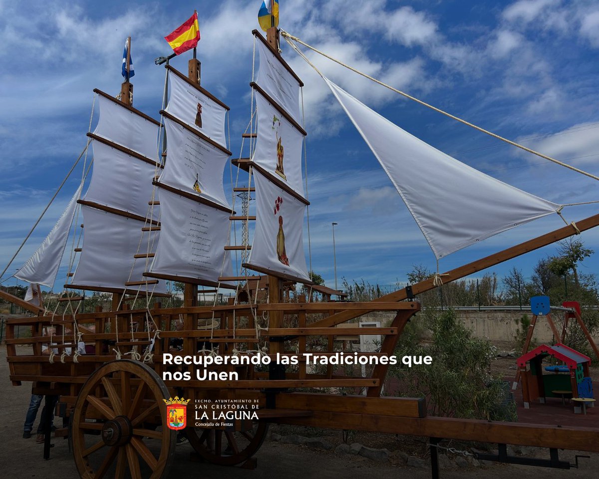 🚢🌾El barco tradicional de San Miguel de Geneto vuelve a surcar las calles tras más de siete décadas, gracias al esfuerzo conjunto de la ciudadanía, asociaciones culturales y el Ayuntamiento de La Laguna.