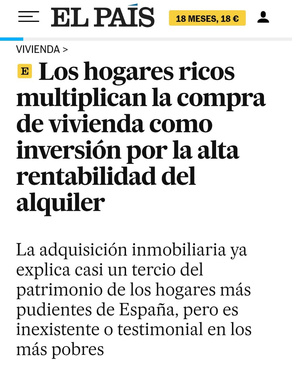 Los especuladores siguen robando el derecho a vivienda para forrarse haciendo negocio y el PSOE se sigue negando a prohibir la especulación aunque la Constitución diga que es su obligación.
Pero el "malo" es Podemos por pedirlo junto a bajar los precios
elpais.com/economia/2025-…