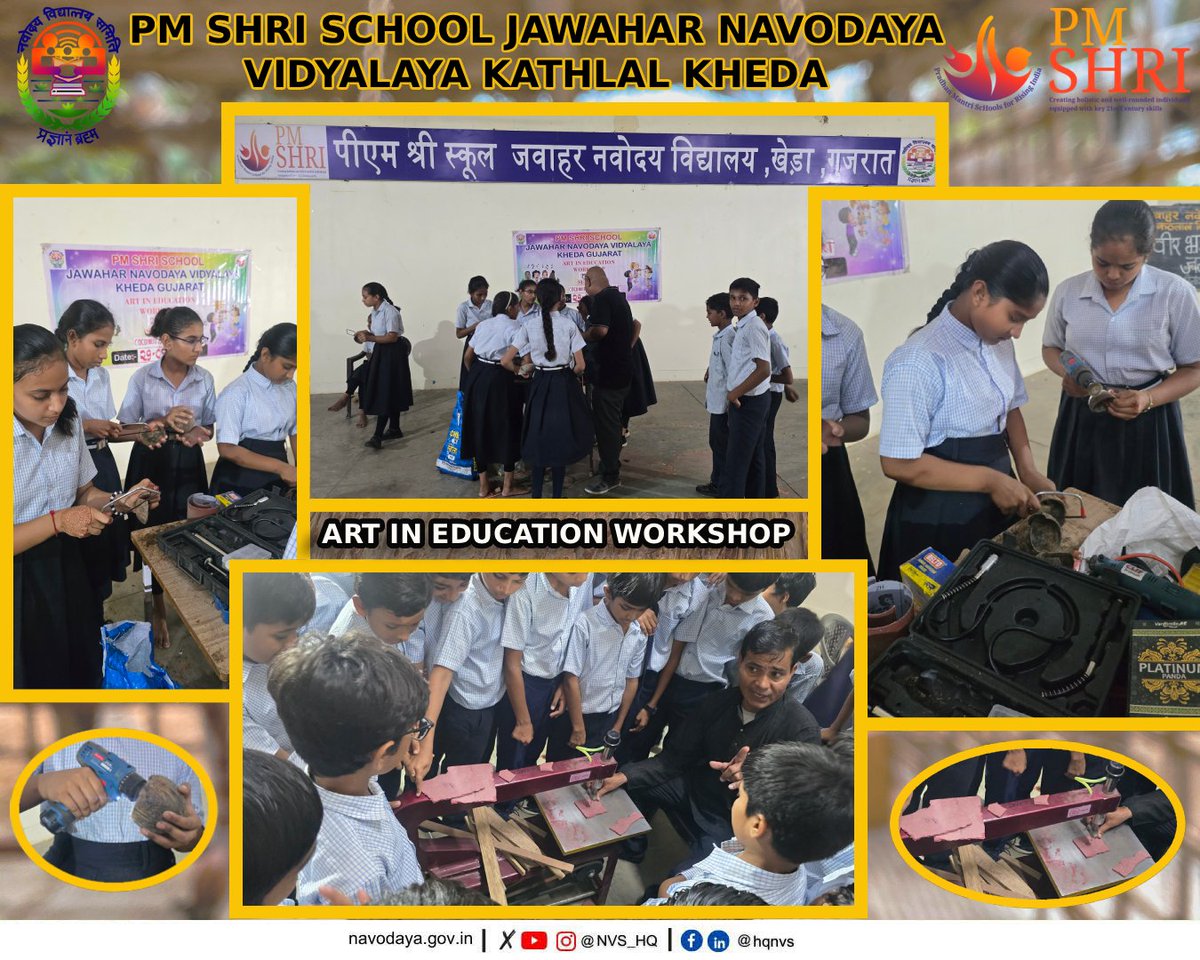jnvkheda2's tweet image. A successful Art in Education Workshop was organized At JNV KHEDA, where students explored their creativity through Coconut Art and Wooden Art.

#ArtInEducation #HandcraftedWood #CoconutShellArt #HandsOnLearning #EcoFriendlyArt #JNVKheda
@NVS_HQ
@nvsropune
@EduMinOfIndia
