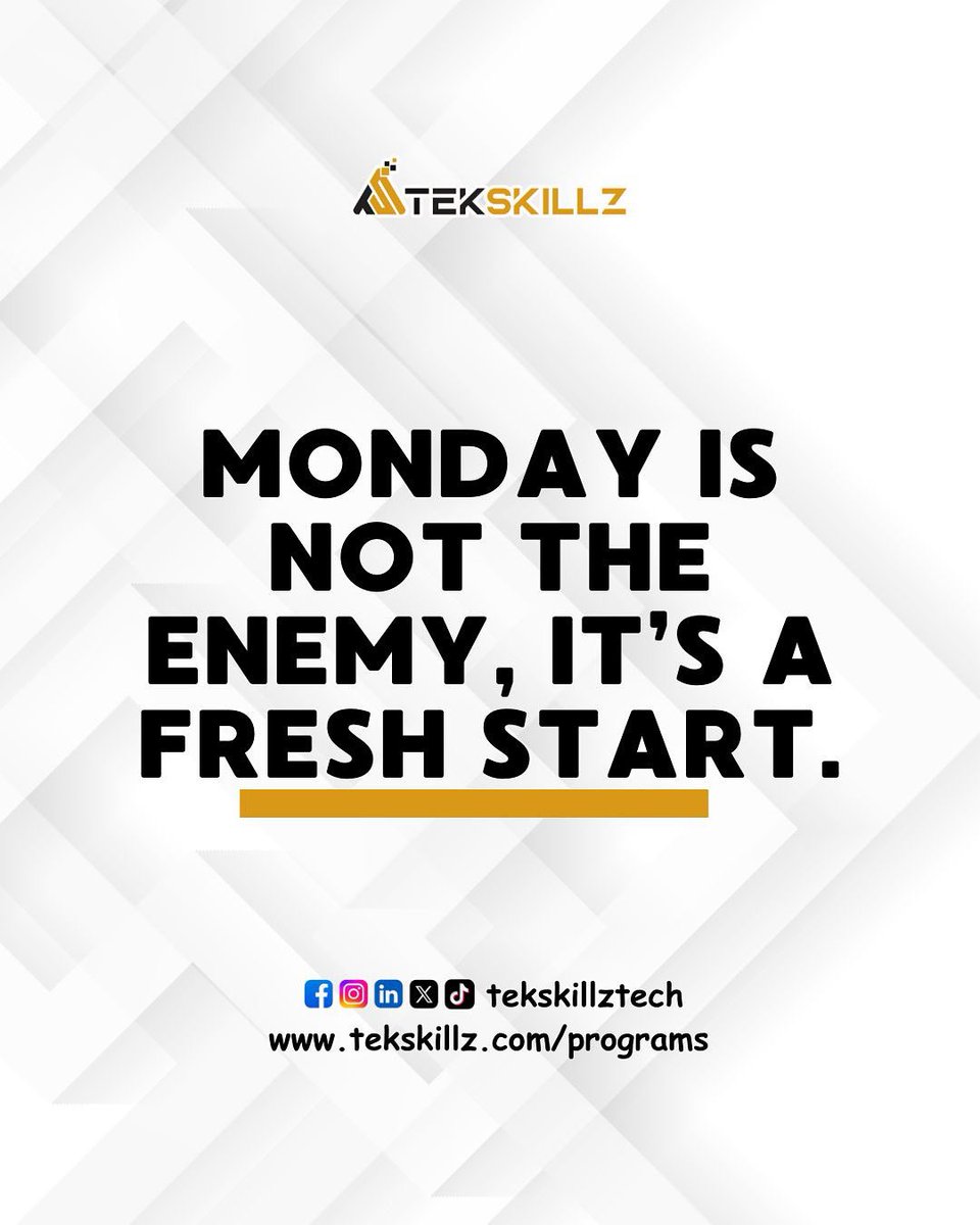 TekskillzTech's tweet image. New week. New energy. New opportunities. 

Let’s go! 💪

#MondayMotivation #FreshStart #tekskillz #tekskillztech #innovation 
#gold #$manyu #Godsettledit