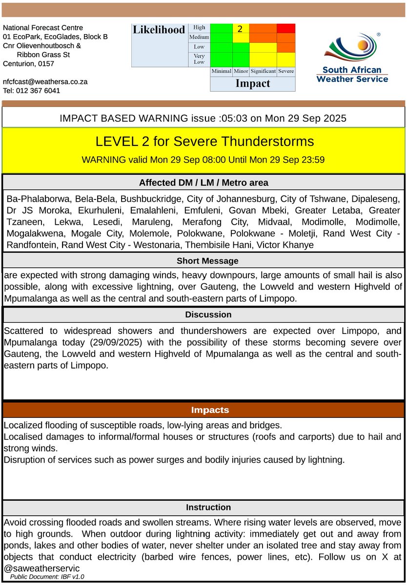 Gauteng Provincial Disaster Management Centre tweet media