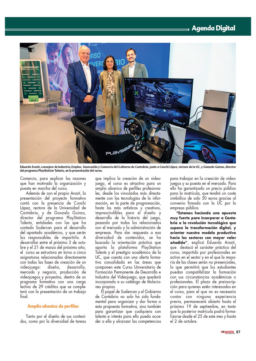 Sodercan's tweet photo. 🎮🚀Formarte en la industria del #videojuego en #Cantabria ya es posible:

👉 Curso Universitario de Desarrollo e Industria del Videojuego PlayStation Talents

📌 Matrícula abierta hasta el 2 de octubre

📅 Oct–Mar | 💻Híbrido
💶 Matrícula 50 €

➕info 👉 https://t.co/DM6TuWAjjm https://t.co/WUTwhCGUtq