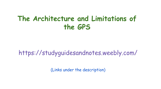 study_guideme's tweet image. The Architecture and Limitations of the GPS
GPS technology has revolutionized navigation and location tracking since its inception...
 
Find more: youtu.be/EZyj_RJKADo

#gps #globalpositioningsystem #gpsarchitecture #satelliteconstellation #usersegment #groundcontrolstations