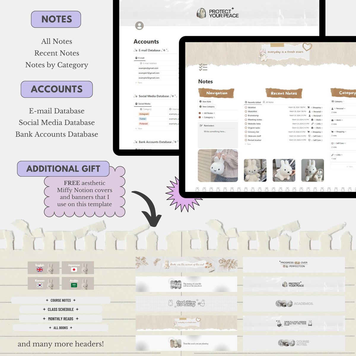 bitsofshanshine's tweet image. 𝗚𝗲𝘁 𝘆𝗼𝘂𝗿𝘀 𝗻𝗼𝘄!
☁️ Gumroad: bitsofshanshine.gumroad.com
☁️ Ko-fi: ko-fi.com/bitsofshanshine
#notiontemplate #notiontwt #studytwt #notion #notiontemplateideas