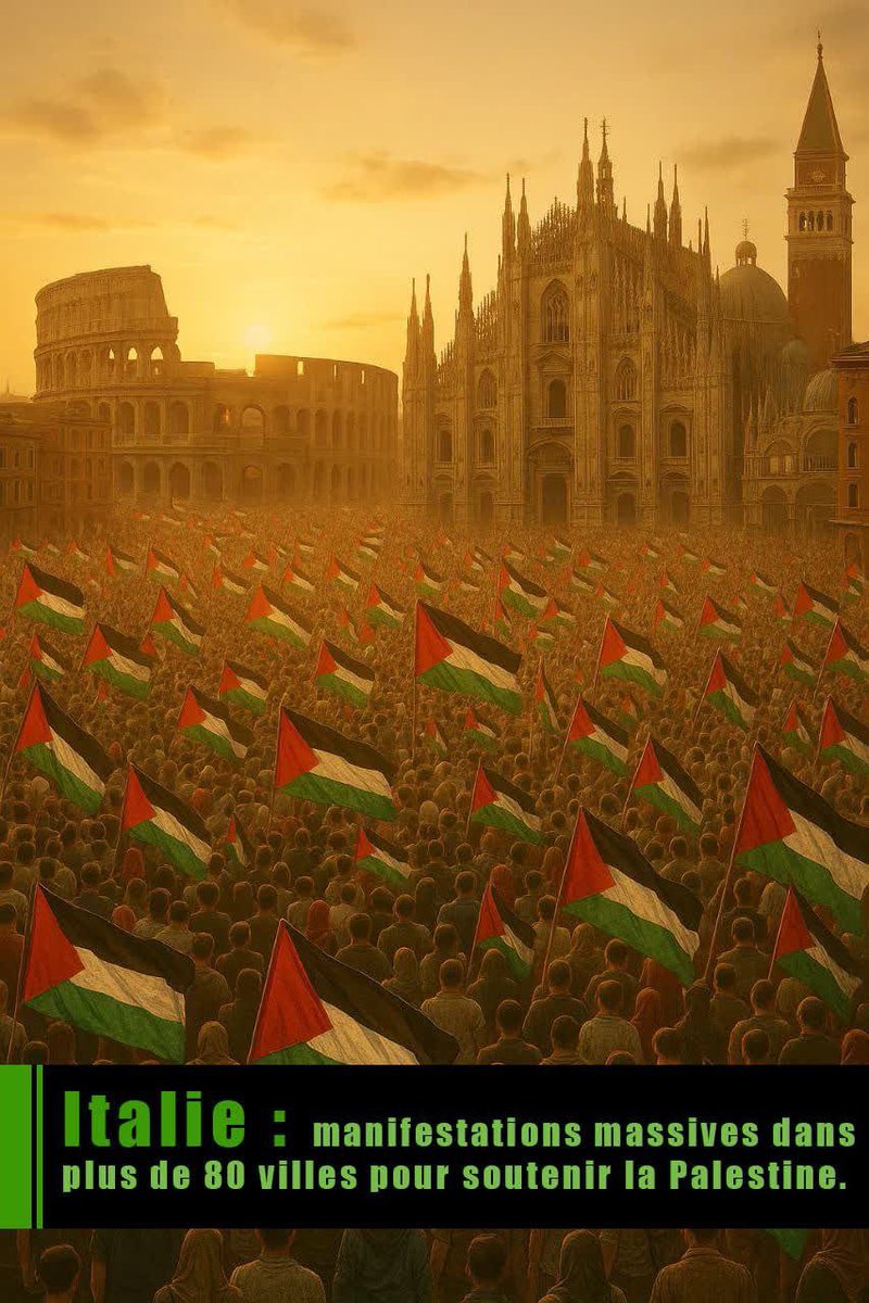 Seraphinelemoii's tweet image. #Italie : manifestations massives dans plus de 80 villes pour soutenir la #Palestine. #Gaza #BB27 #AsiaCup2025 #RyderCup