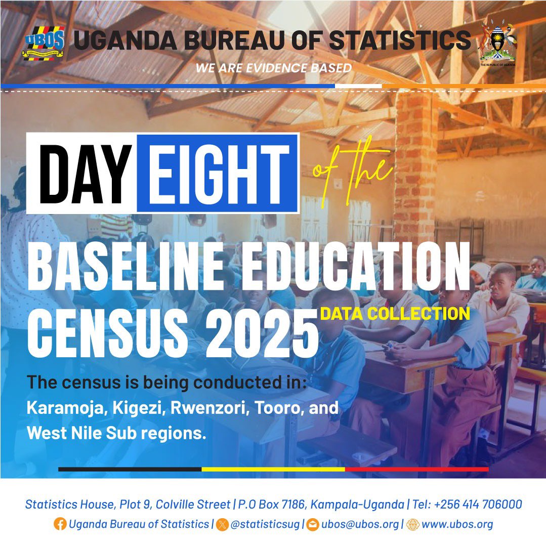NancyEmily19's tweet image. Day 8 of the Baseline Education Census 2025 is underway.
UBOS field teams are visiting formal education institutions, both Government & Private, to collect accurate data that will guide evidence-based planning for Uganda’s education sector.
#UBOS #BEC2025 #DataForDevelopment