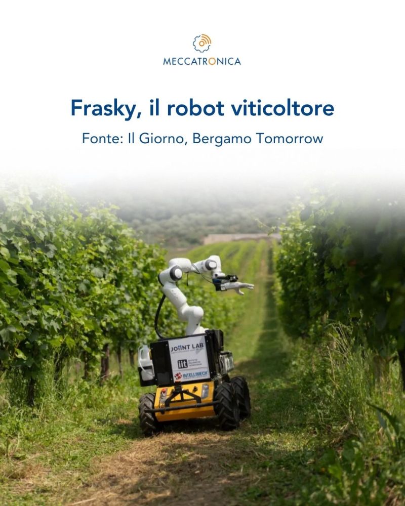 🤖 Tra i filari delle vigne lombarde ora si aggira un robot delicato come un sommelier e preciso come un chirurgo. Si chiama 𝐅𝐫𝐚𝐬𝐤𝐲, l’ultima creazione dell' <a href="/IITalk/">IIT</a>  in collaborazione con il #JOiiNTLAB, il laboratorio congiunto tra IIT e Sistema Bergamo, costituito da
