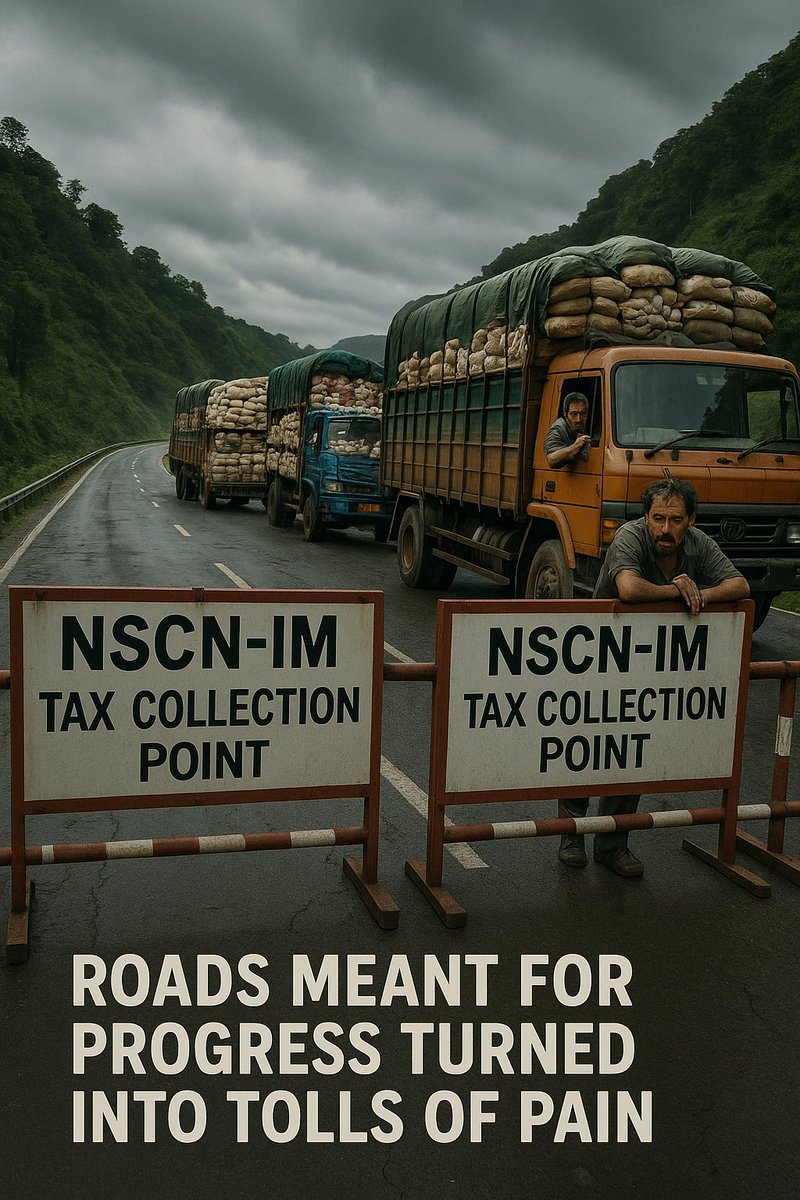 kikon_jame's tweet image. Every blockade, every illegal toll by NSCN (IM) is a roadblock to Nagaland’s future. Development can’t move when fear controls the highways. #EndExtortion #PeaceForNagaland #AsiaCupFinal #GodMorningMonday