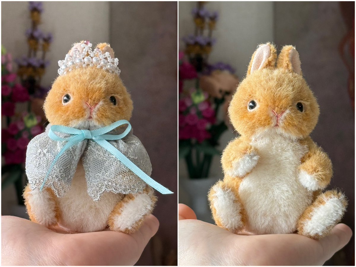 モヘアのテディベア 子うさぎ ブライスのお仲間に♡❁短期出品❁ 1_38e549f11e5def66a42508f48d8c