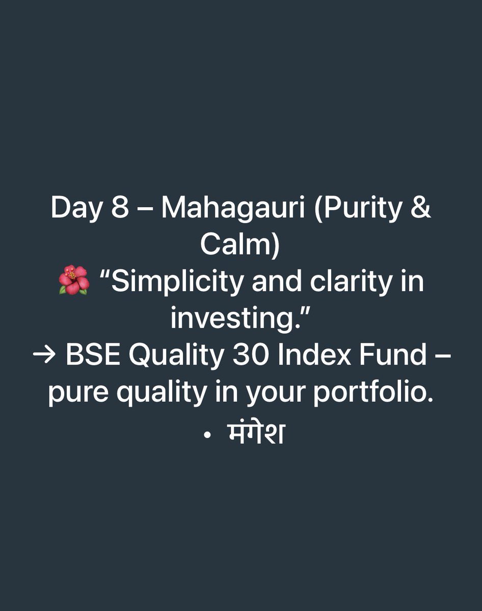 indexfunda's tweet image. #day8 #navaratri #mahagauri #bse #quality #indexfund #mutualfund