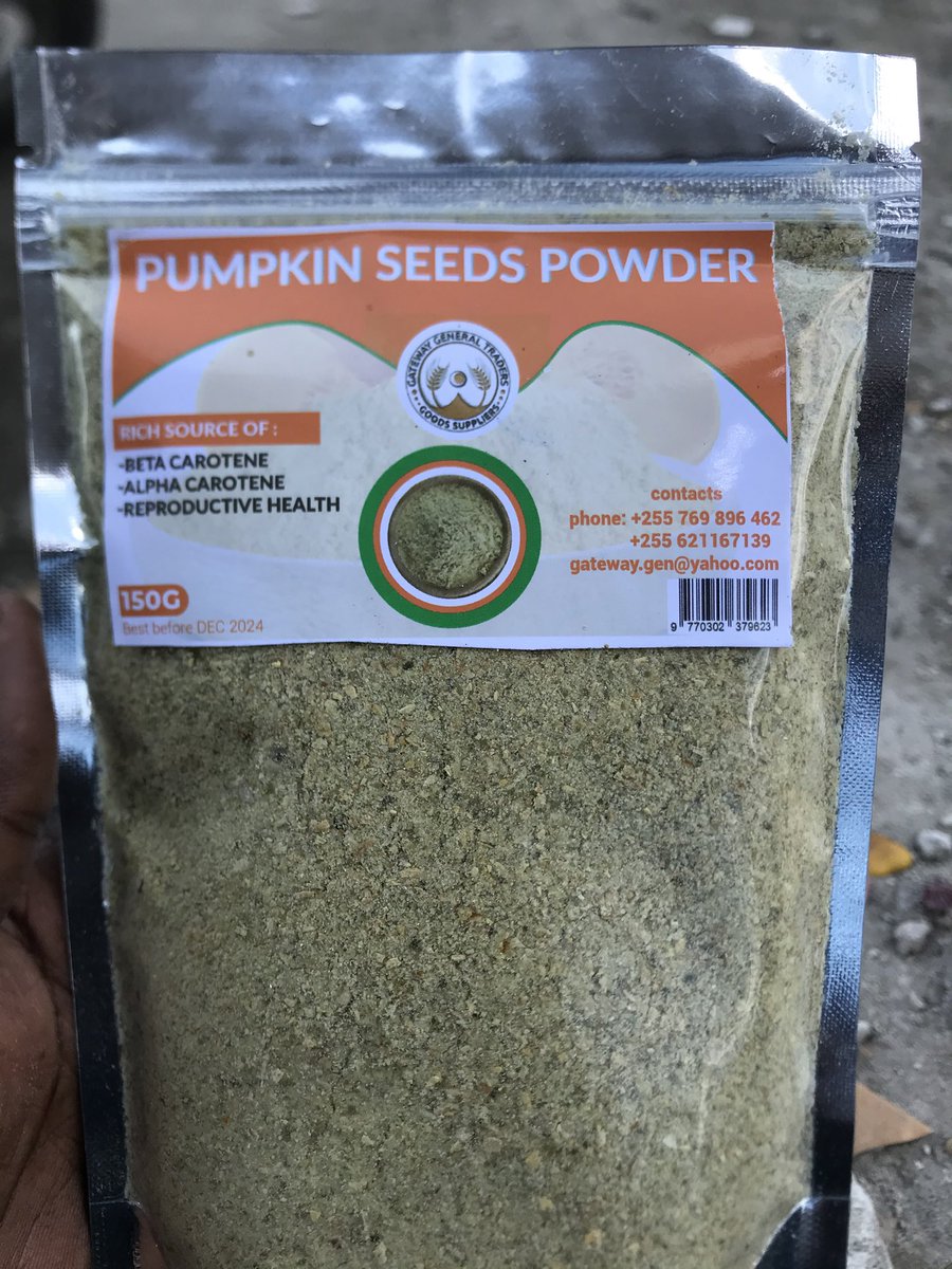 kinlop_'s tweet photo. Familia Repost🙏🏽⤵️

✅Mwili wenye Afya ni mtaji na unalindwa na virutubisho safi💪🏾

✅Karibu Gateway General Traders 
Hawa ni wasambazaji wa Nafaka,Viungo,
na Matunda “Local & imported fruits”

✅Wanasambaza na Kufanya home delivery, na Bidhaa zao zinapatikana Super-market hapa Dar es salaam.

✅Bidhaa zinazosambazwa ni;
🔸Strawberries 
🔸Raspberries 
🔸Blueberries 
🔸Cayenne Papper powder 
🔸Pumpkin seeds powder 
🔸Premium sea-salt’s 
🔸Njugu mawe

Unga wa Mbegu za maboga ni Tiba zikiwa na virutubisho ambavyo husaidia katia kuboresha Afya ya Uzazi, homoni na Afya kiujumla.
🔸Huongeza kiwango cha testosterone
🔸Huongeza mbegu za kiume (sperm)
🔸Huimarisha Afya ya homoni
🔸Hupunguza Dalili za Hedhi (PMS)
🔸Hupunguza hatari ya saratani ya matiti
🔸Huimarisha Afya ya moyo na mishipa
🔸Huongeza kinga ya mwili
🔸Huongeza Afya ya tezi dume (prostate)
🔸Huongeza uzazi (Fettility)

📍Dar es salaam, Msasani
📞 +255 62 116 7139
Mfollow: @Gateway_Traders 
Delivery Dar es salaam✅
Mikoani Wanatuma✅

Afya ya mwili ni Mtaji wa kudumu.