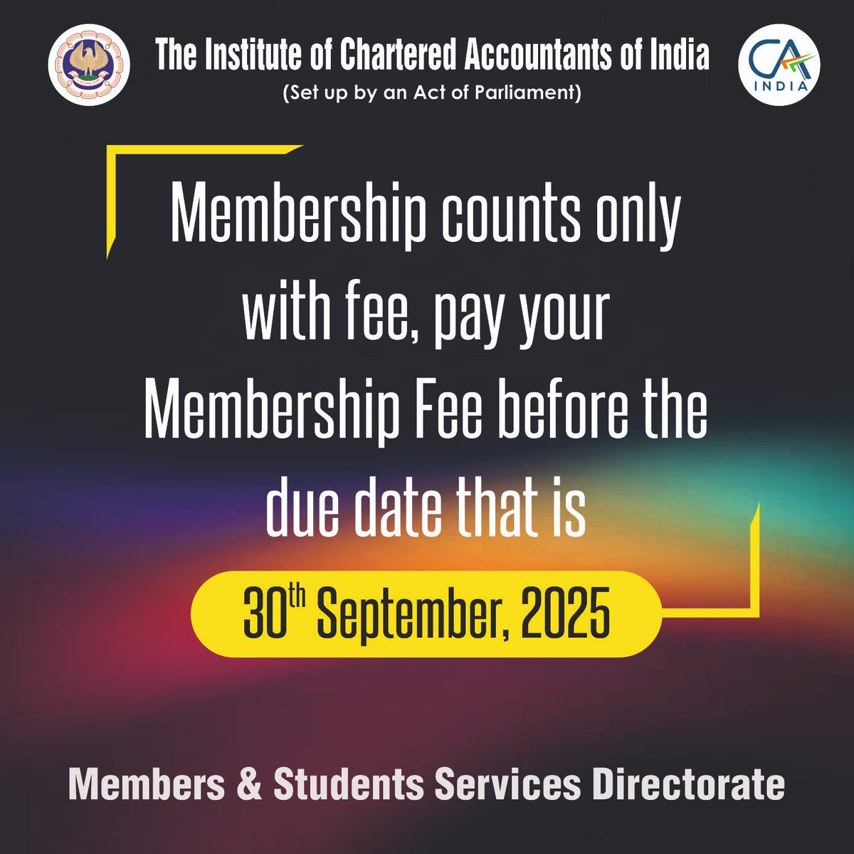 Have you renewed your Membership? Only 2 days remain—renew today to avoid the last-minute rush at eservices.icai.org//EForms/config…