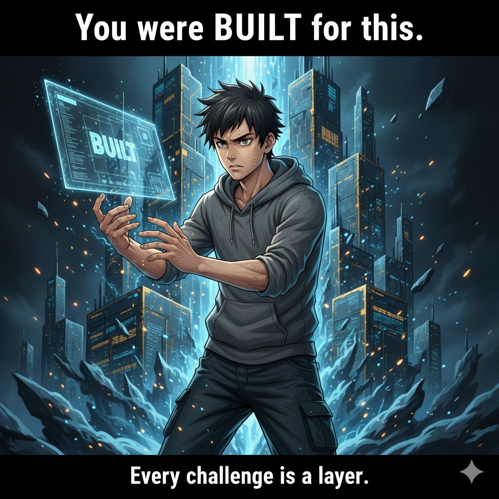 ajmal786_khan's tweet image. You weren&apos;t born for the easy. You were built for this. Every challenge is just another layer.

​What are you building today? 💪
#Build