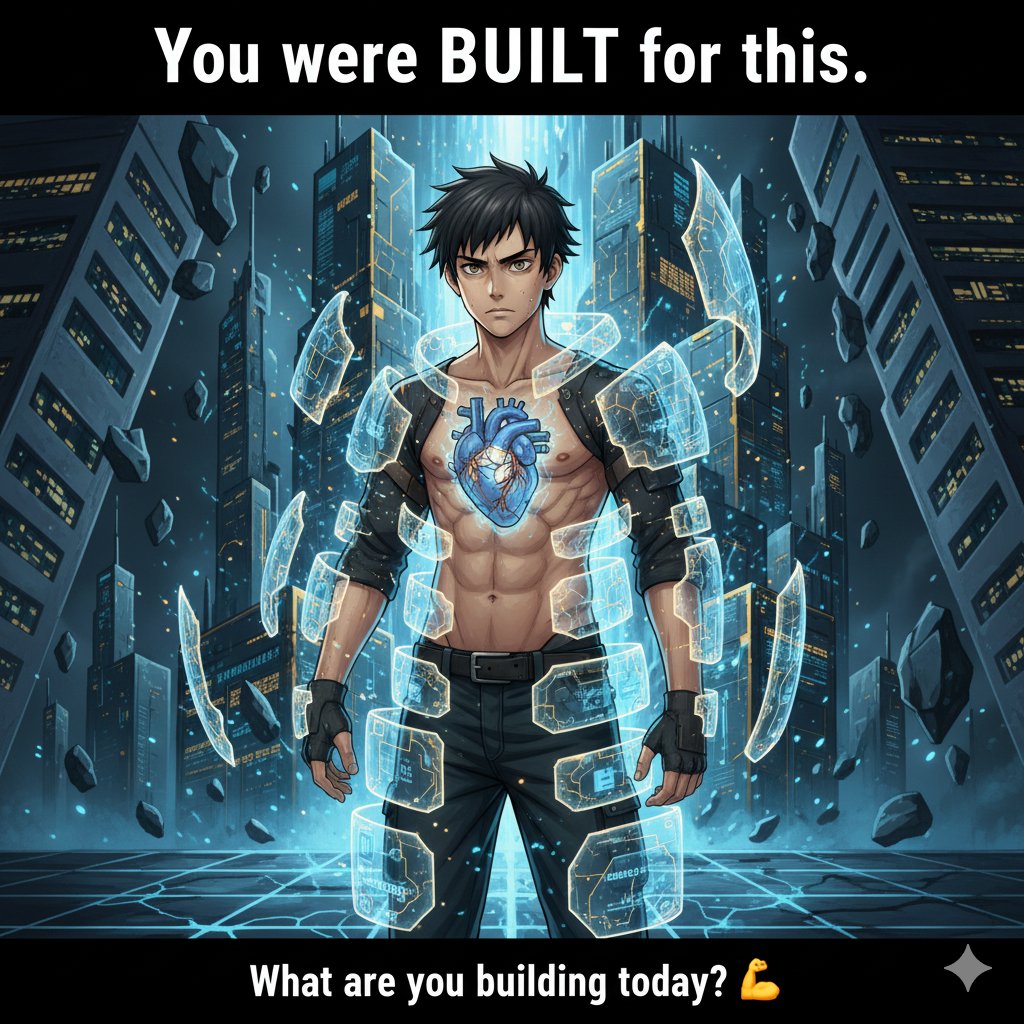 ajmal786_khan's tweet image. You weren&apos;t born for the easy. You were built for this. Every challenge is just another layer.

​What are you building today? 💪
#Build