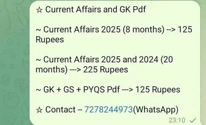 totan_sid's tweet photo. Current Affairs and GK, GS PDF Available 
> Contact -- 7278244973(WhatsApp)
(TOTAN SID YOUTUBE)
> 2025 -- 1000+ CA
> 2024+2025 -- 2000+ CA
> GK -- 2000+ Questions 
#currentaffairs #currentaffairspdf #generalknowledge #UPSCPrelims2026 #upac #upscaspirants #ssccgl2025 #ntpc #UPPSC https://t.co/MTvvt27lfs