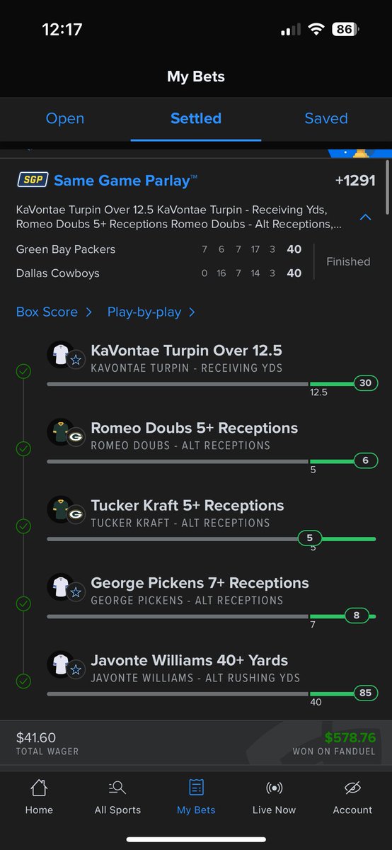 Bang!!! God bless overtime 💰 ✅ 🚨 

Watch the game attack at halftime and cash in!

#ABL #GamblingX #NFL #SNFonNBC #GoPackGo #DallasCowboys #NRFI #MLB