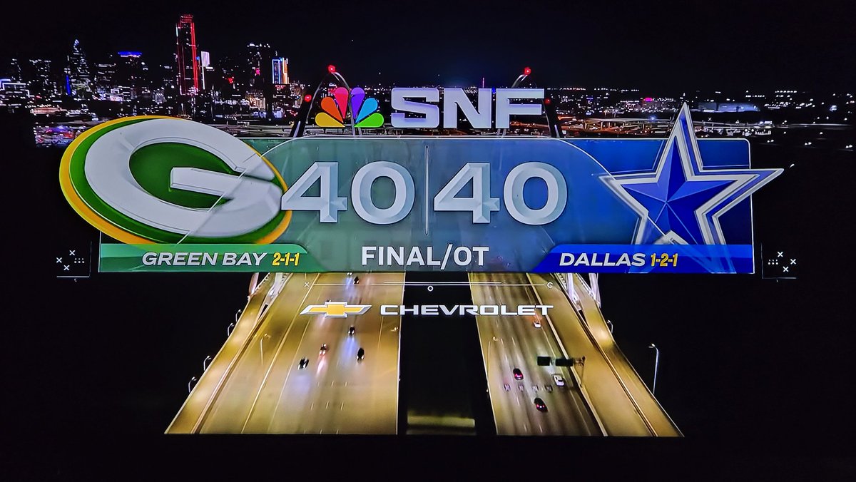 The last time the Dallas Cowboys had a game end in a tie was in 1969. Exciting game, regardless.