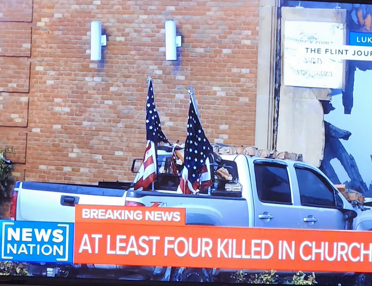 Deadly Church attack today in Michigan.   Guess what party the perp represents.  Picture below along with his truck 👇.
#MAGAWhiteMales