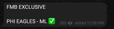 NeverLoseSystem's tweet image. Others TALK, I deliver.... 

#FMB #Eagles ✅