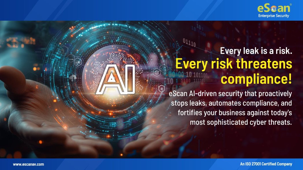 escan_tweet's tweet image. 💡 Stop Leaks. Ensure Compliance. Secure Business.
In today’s data-driven world, information flows faster than ever—across endpoints, networks, cloud apps, and mobile devices....
bit.ly/4nYQJqt
#eScan #CyberSecurity #DLP #Compliance #EnterpriseSecurity #DataProtection