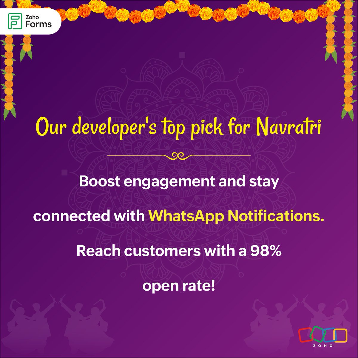 ZohoForms's tweet image. Send appointment details, shipping updates, and booking confirmations to your customers.
Automate your messaging workflows to drive sales and revenue. Build stronger customer relationships with Zoho Forms' #WhatsAppNotifications.
#ZohoForms #CustomerEngagement #BusinessGrowth