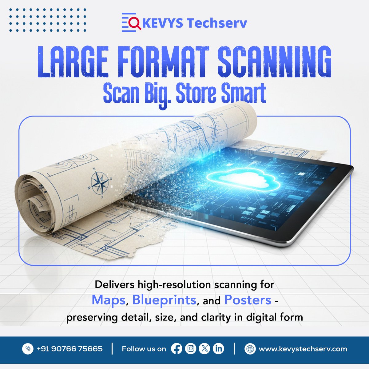 KevysTechserv's tweet image. “No detail too big to capture. High-resolution large format scanning at your service.”
#dms #sale #documentdigitization #godigital #gogreen #documentmanagement #processautomation #socialmediamarketing #solution #paperlessoffice #socialmedia #documentscanning #digitalmedia