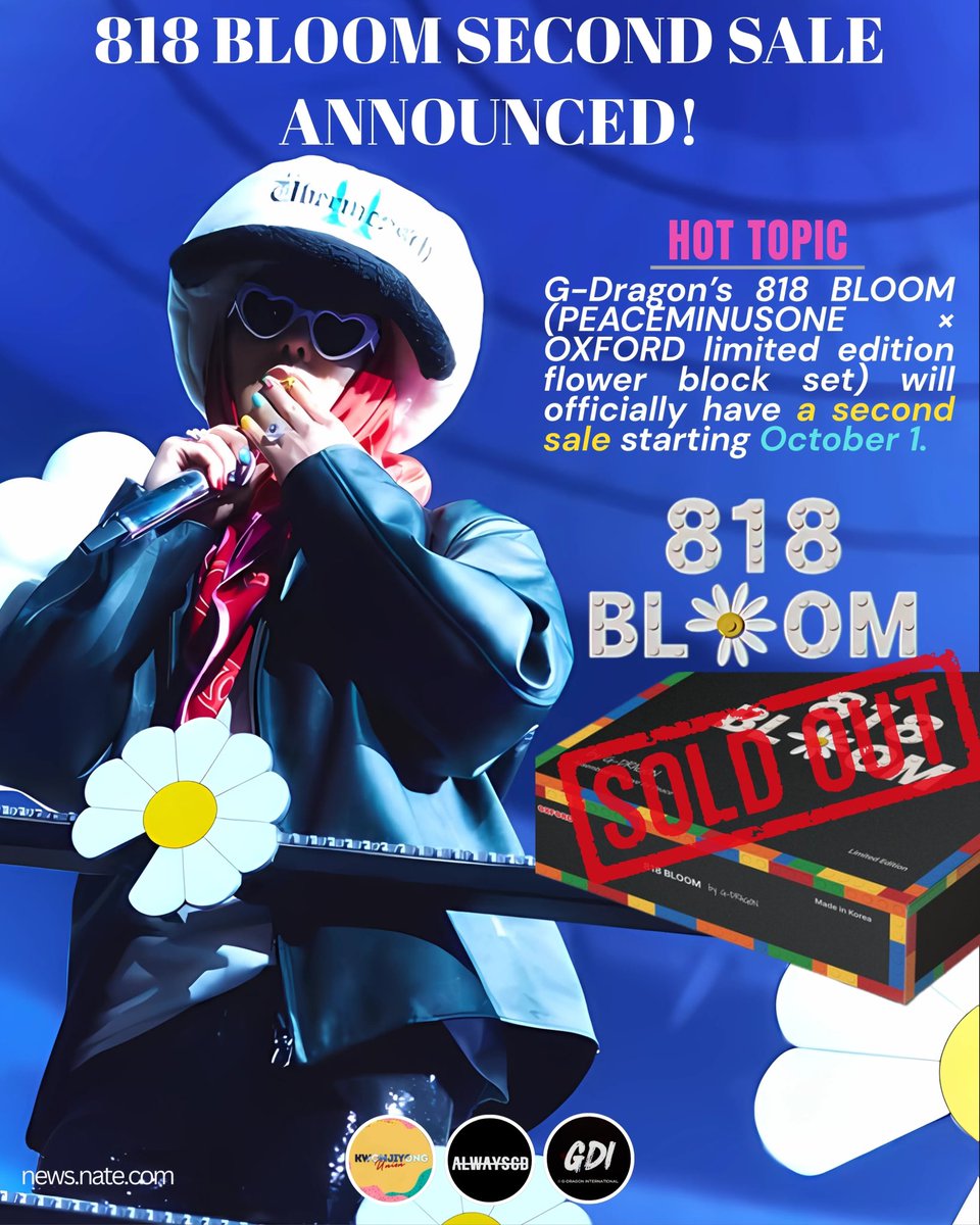 G-DRAGON Oxford(オックスフォード) 818 BLOOM G-DRAGON 818 BLOOM [PEACEMINUSONE x OXFORD] LIMITED EDITION - Kpop USA