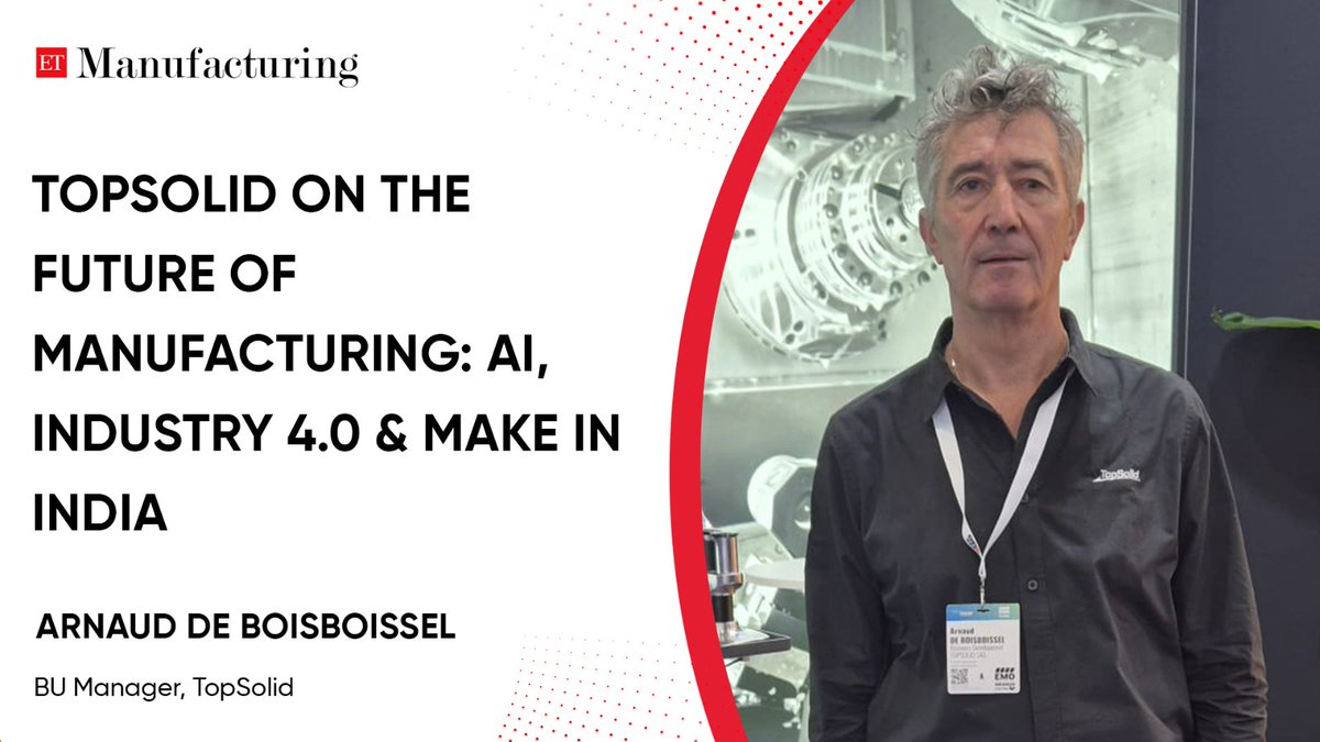 🏭TopSolid on the future of manufacturing: AI, Industry 4.0 &amp; Make in India🏭

Watch at:
…acturing.economictimes.indiatimes.com/videos/topsoli…

<a href="/TopSolid/">TOPSOLID</a> 
#TolSolid #manufacturing #ETManufacturing
