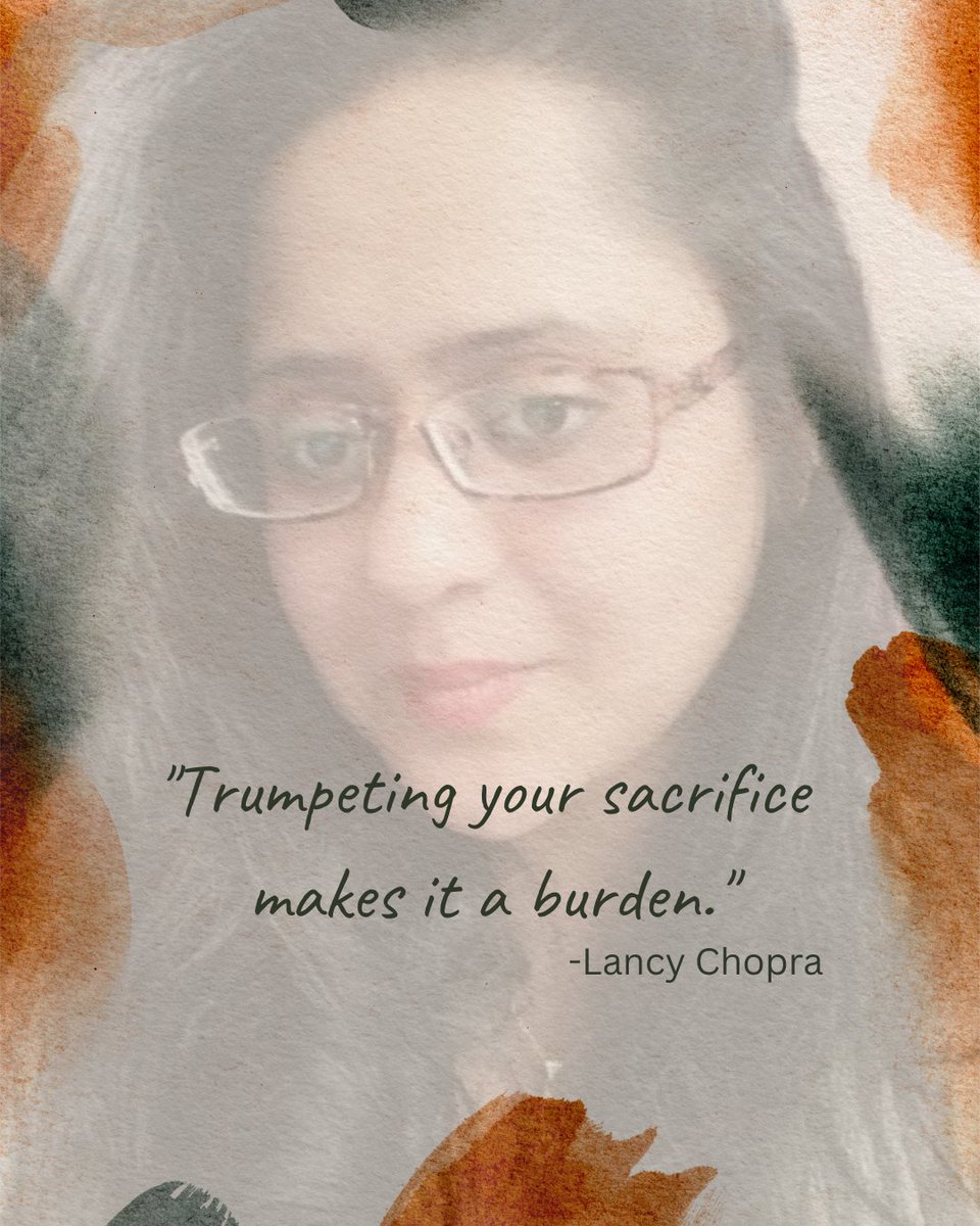 ChopraLance's tweet photo. “Trumpeting your sacrifice makes it a burden.”
Do it quietly. Let the act be its own reward. — L.C. https://t.co/h909I3RX8p