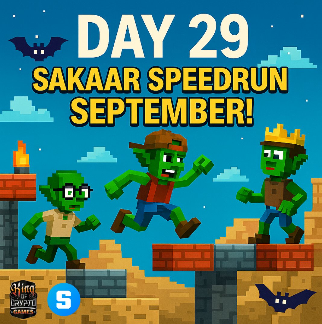 Day 29 – One More Day! 🏁
3 Games. 930 SAND. Bonus Quests. Glory.
Event ends September 30

Crystal Run👉tinyurl.com/TheGreatCrysta…
PakPak👉tinyurl.com/PakPakHopHop
MegaCity PvP👉tinyurl.com/Mega-City-PVP-…

📖medium.com/@kocgames
💬discord.gg/KumVbqrgGD

#KOCGames #SakaarSeptember