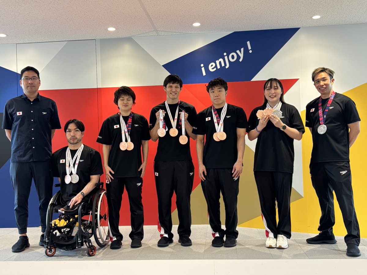 parasapo's tweet image. ／
メダリストの皆さんが
来てくださいました～！☺✨
＼

シンガポール2025世界選手権の
メダリストがパラサポオフィスに！👀

錚々たるメンバーに圧倒されつつ
記念に撮影させていただきました🎵

#上垣匠
#鈴木孝幸 #石浦智美 #木村敬一
#齋藤元希 #辻内彩野 #富田宇宙