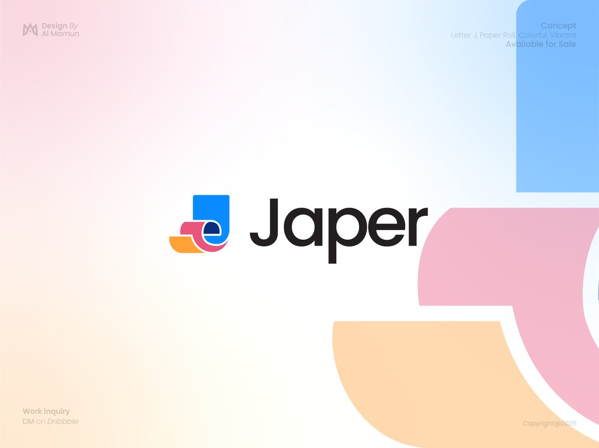 designishkul's tweet photo. What do you think about this logo?
I’m currently available for new projects—
Book yours Now!
#LetterJ #Paper_Roll #Vibrant #colorful #branding #LogoDesign https://t.co/zITe27UCBm