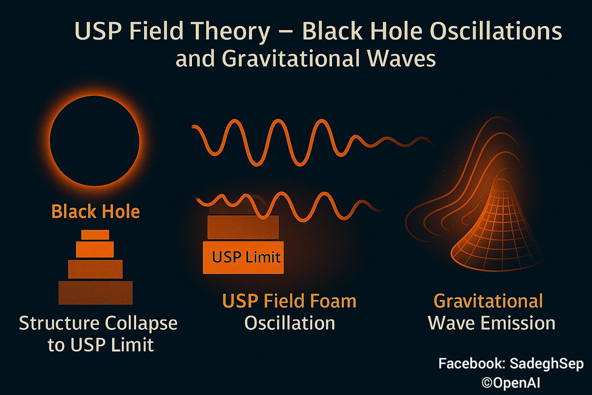 Sadeghsepehri's tweet image. Gravitational waves: foam oscillations revealed.
📄 zenodo.org/records/172216…

#USPFieldTheory #SpinGeometry #GravitationalWaves #BlackHoles