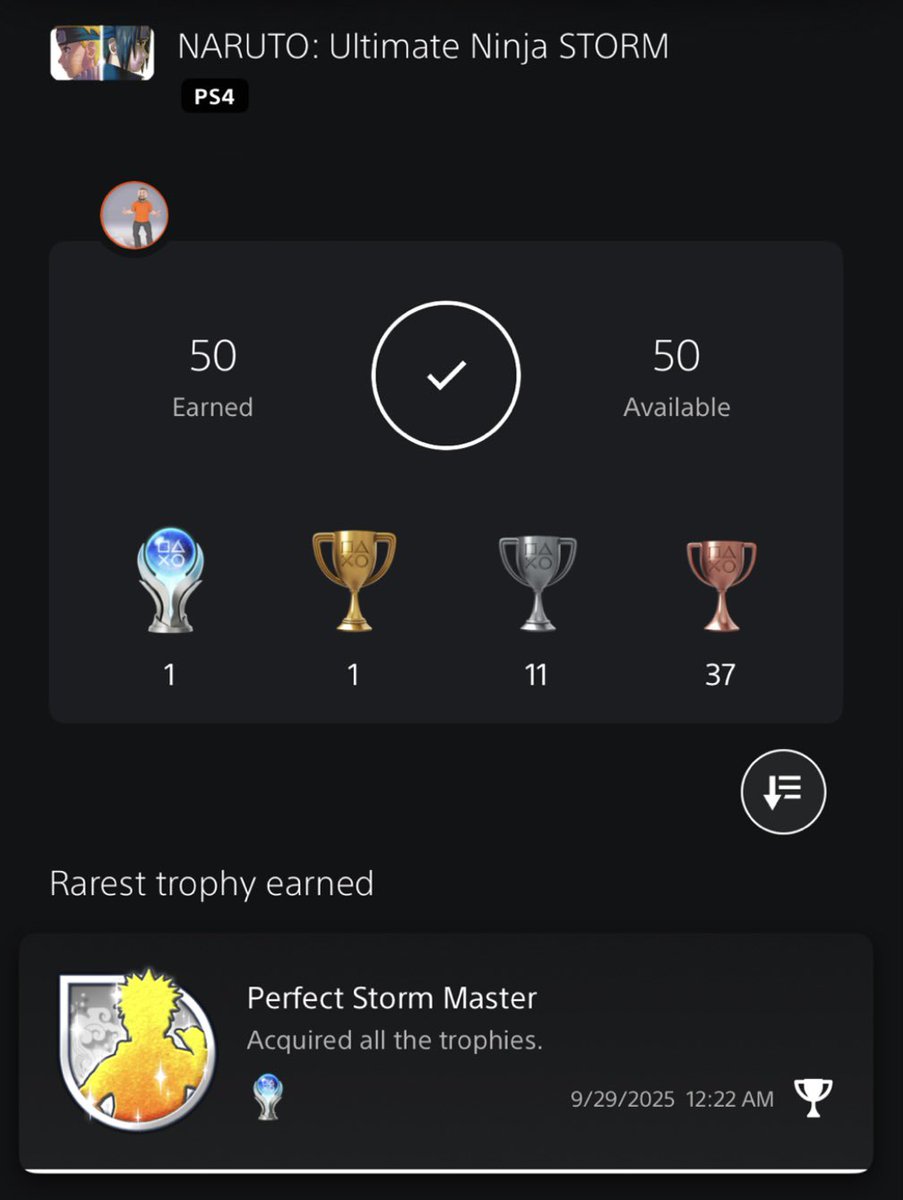 DaLamp337's tweet photo. Platinum 123: Naruto: Ultimate Ninja Storm #PS4 https://t.co/hLTQWodwMv