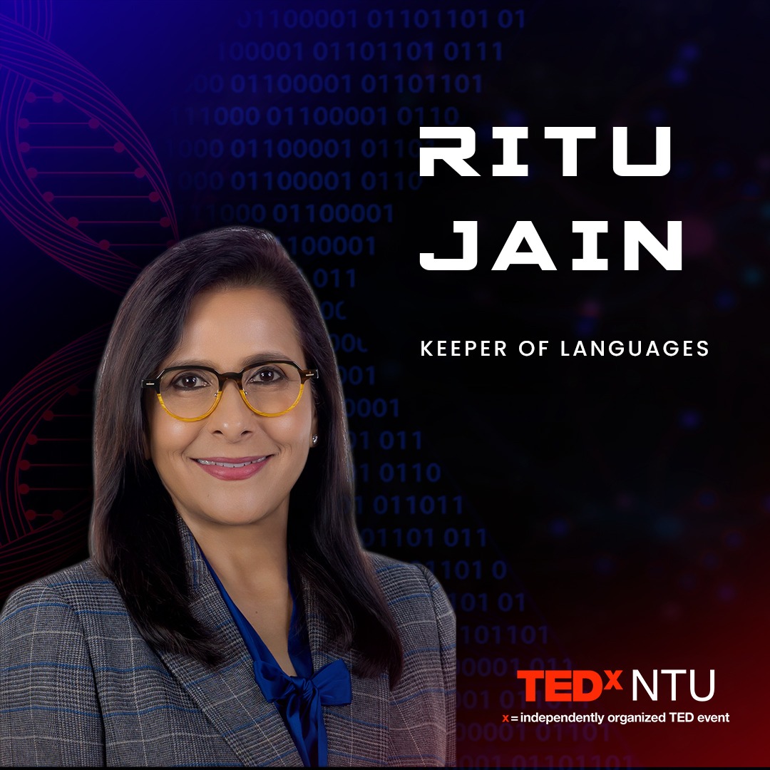 We’re excited to welcome our speaker Ritu Jain 🎤✨, NTU sociolinguist &amp; editor of Multilingual Singapore, to TEDxNTU 2025! 🌍 
📅 Date: 18 Oct 2025
📍 Venue: Nanyang Auditorium, NTU Singapore
🎟 Register: bit.ly/TEDxNTU_2025