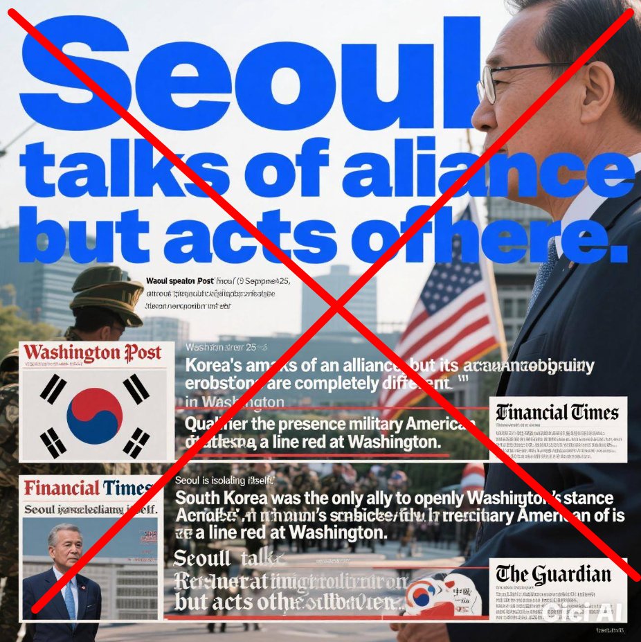 koryodynasty's tweet image. 방금 페북에서 돌아다니는 &amp;lt;외신들이 묘사하는 한국&amp;gt; 포스팅을 봤는데, 인용된 '외신' 헤드라인들 전부 확인해보니 존재하지도 않는 (극우가 AI로 만든) 가짜뉴스입니다. 저는 가디언에 자주 기고하는 기자인데, ‘가디언’ 이름으로 엉터리 헤드라인을 만들어 퍼뜨린 걸 보니 정말 화가 납니다.