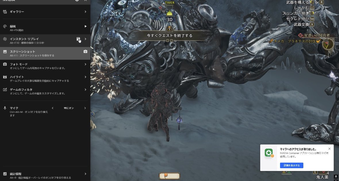 オメガ倒したのに録画もスクショも終わっててこれしかない