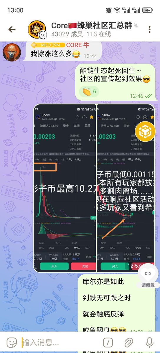 #Core #ShadowSwap 
core链上生态“淘金捡漏”
👉10月蜂巢社区《开盲盒活动》👈
挑选core链上10个靠谱生态代币，随机开盲盒，选中的代币，使劲拉盘N倍。邀请各路玩家一起玩这个开盲盒游戏，把core心凉了的玩家激活……

蜂巢社区牵头对跌成死狗的僵尸代币激活性宣传，目前已初见成效😎😎