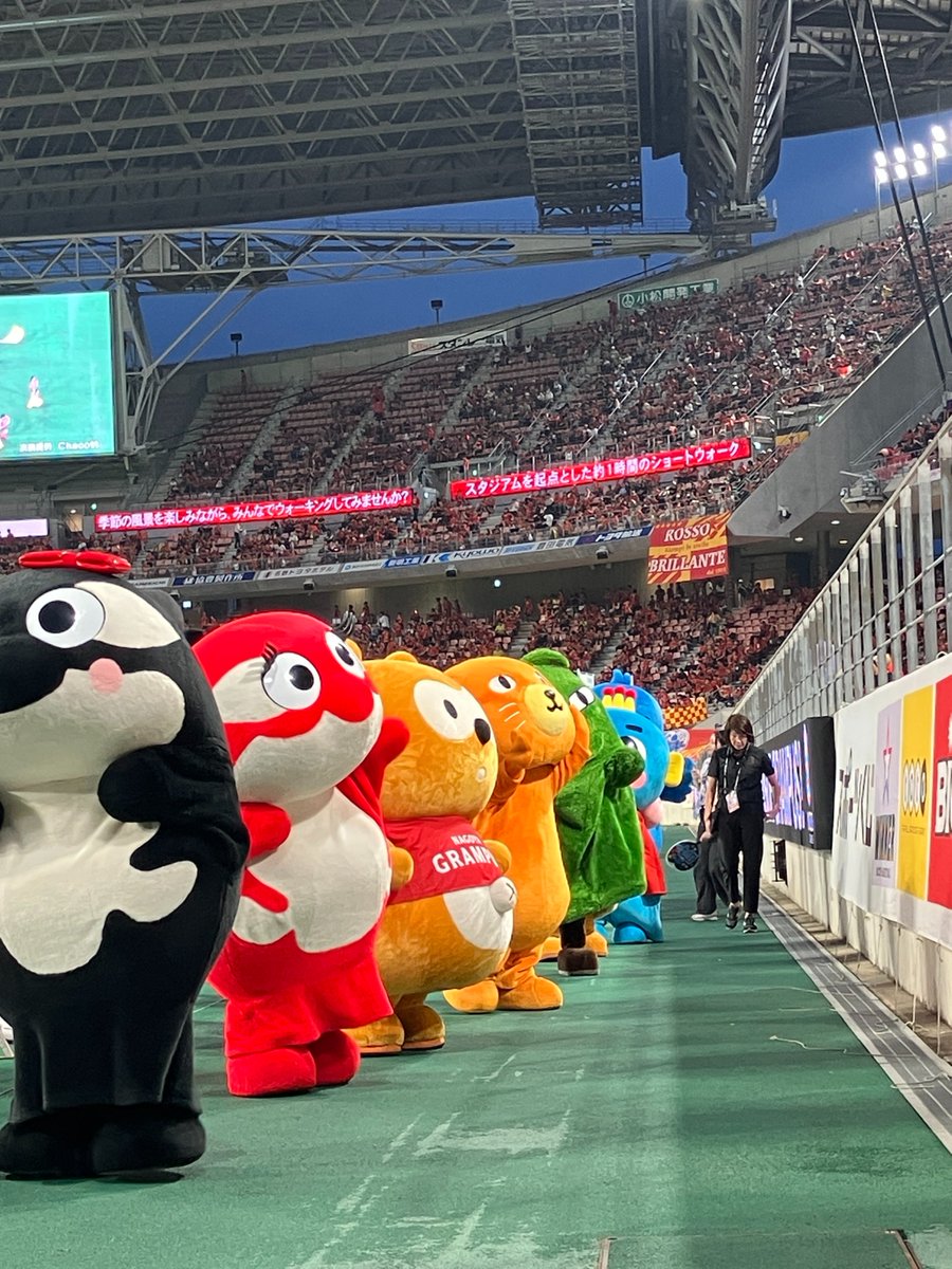 豊田スタジアムに遊びに行ってきたニャ✨

名古屋グランパスとの限定コラボグッズ
当たった人はいるかニャ！？
オイラも欲しかったニャ〜😻

グッズを持って一緒にグランパスを応援するニャ⚽️