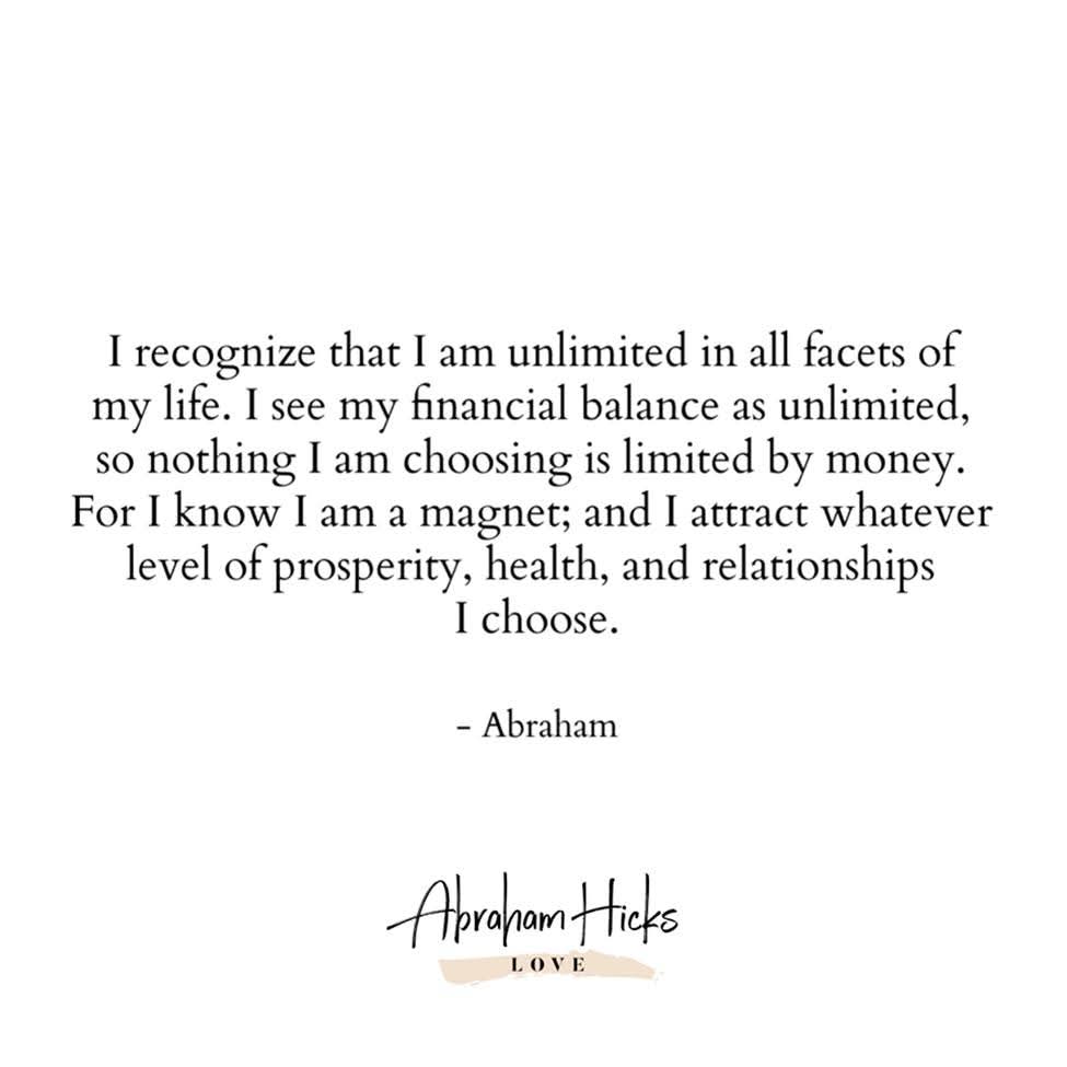 ABRAHAM-HICKS 
~U N L I M I T E D~