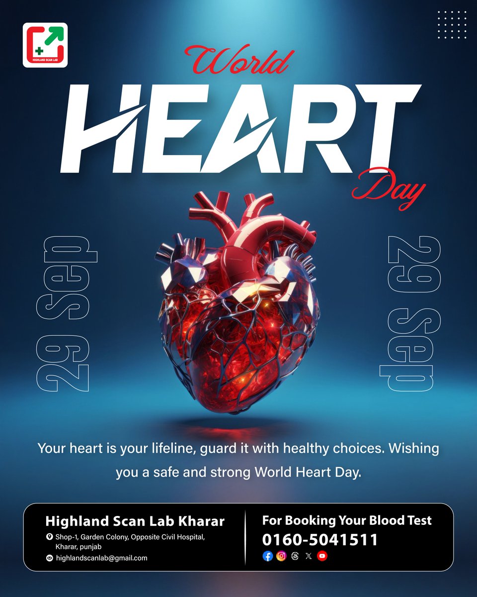 HighlandScanLab's tweet image. This World Heart Day, Highland Scan Lab urges you to take a moment for your heart. Cardiovascular diseases remain the leading cause of death globally. Visit Highland Scan Lab for advanced cardiac diagnostics and give your heart the care it deserves.