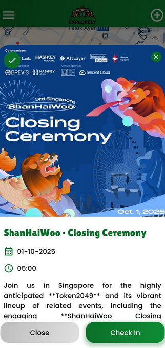 Explorely_app's tweet photo. Event listing: “ShanHaiWoo - Closing Ceremony” has been added to Explorely!  

Hosted by: @shanhaiwoo @HashKey_Capital @alt_layer @theBBFund @ethereum_sg 

Sponsor: @HSKChain @brevis_zk 

Venue Sponsor: @tencentcloud https://t.co/2urXDjpk7y