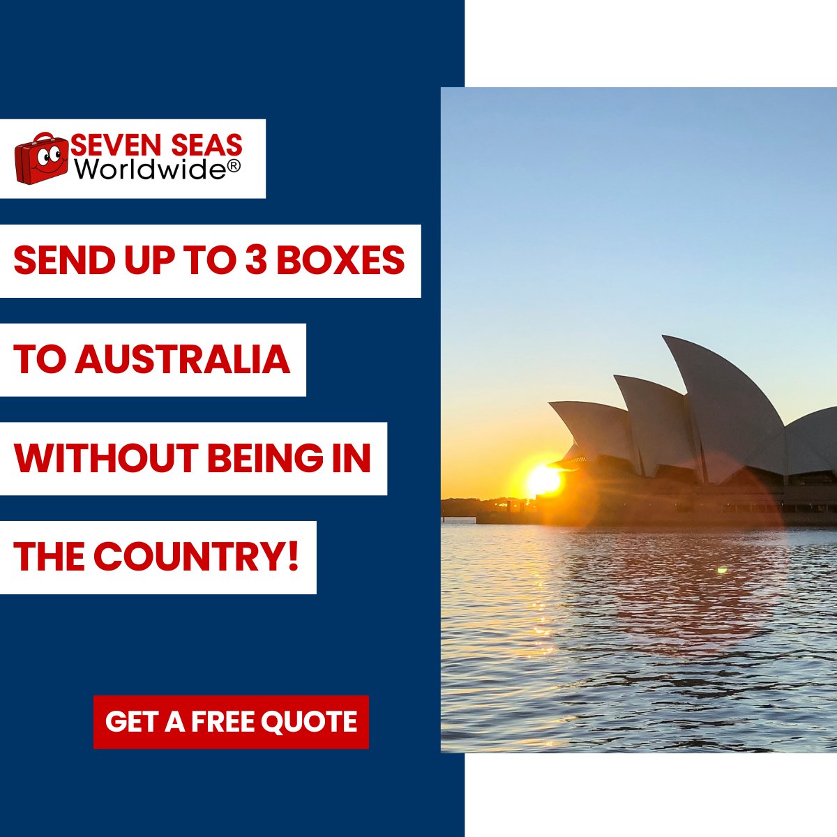 You can now ship up to 3 standard boxes from the UK to Australia tax-free without being present for their arrival. Just ensure each box weighs under 30kg (66lbs) and the total value is less than AU$1,000. Get a FREE quote now 👉 account.sevenseasworldwide.com/getquote
#shippingtoAustralia