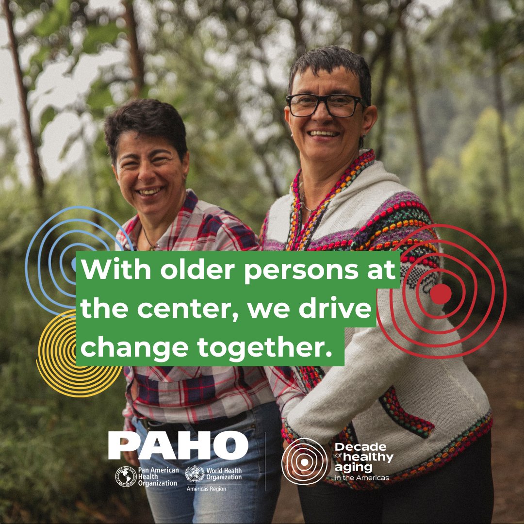 pahowho's tweet photo. Every older person deserves to be at the center of decisions affecting their health and well-being.

This International Day of Older Persons, join the movement to accelerate impact halfway through the UN Decade of Healthy Aging

🔗: https://t.co/tF6VgAa7v2

#AddingLifeToYears https://t.co/AnUZXwU72F