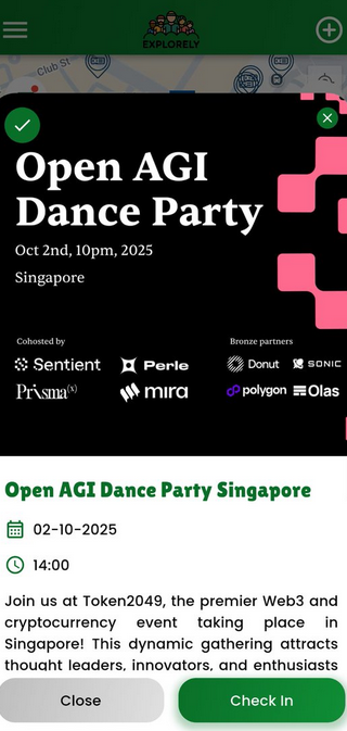 Explorely_app's tweet photo. Event listing: “Open AGI Dance Party” has been added to Explorely! @openagisummit 

Hosted by: @SentientAGI @PerleLabs @PrismaXai @miranetwork

Partners: @donutai @SonicLabs @0xPolygon @autonolas https://t.co/agKkijU7Gn