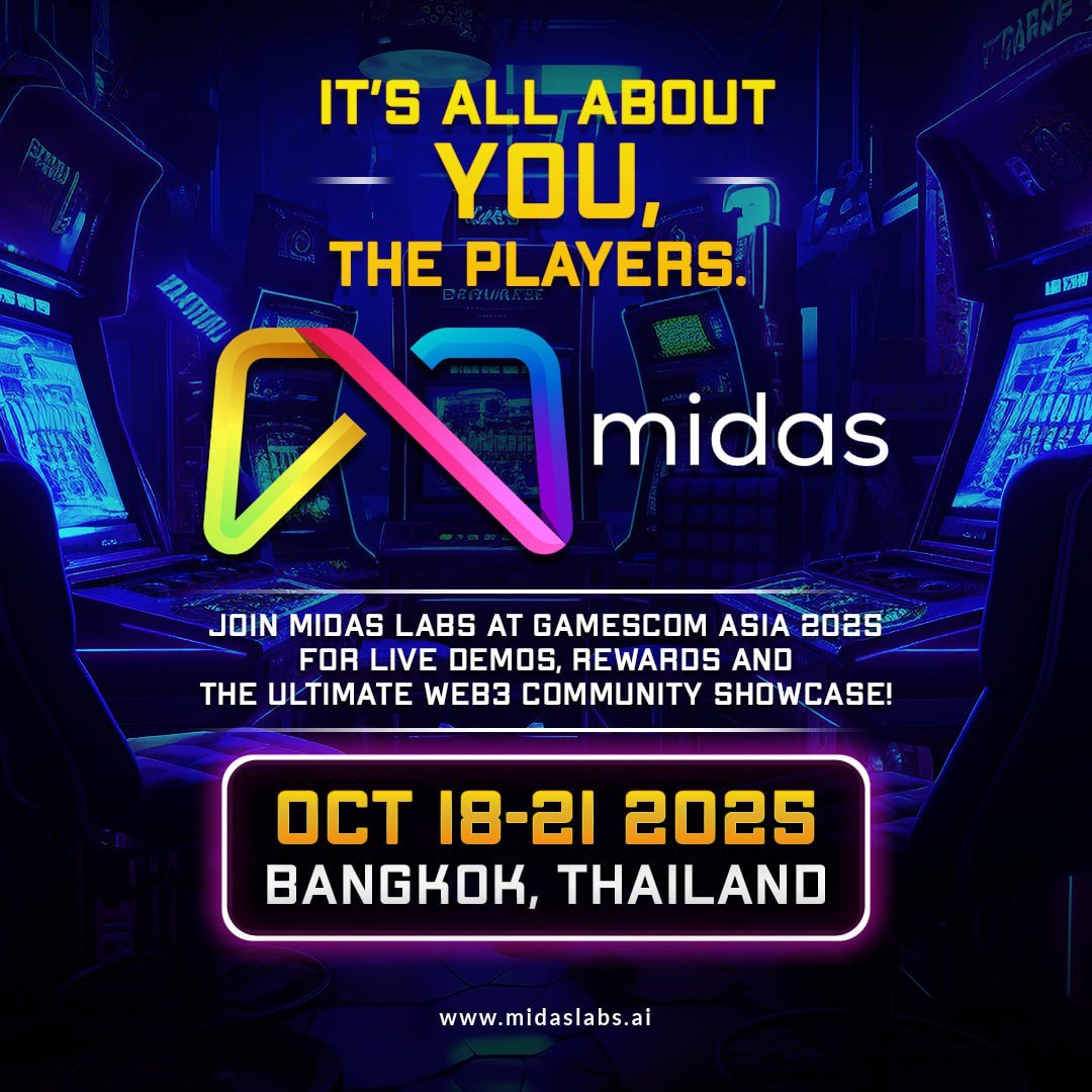MidasLabs_Games's tweet image. Gamers, This One’s for You! 🔥
Midas Labs is taking the stage at Gamescom Asia x Thailand Game Show 2025!

- Booth showcases &amp;amp; exclusive gameplay 
- Reward drops powered by UNIFI 
- Explore the Midasverse with our global community

📍 Bangkok, Oct 18–21 | QSNCC

🔗…