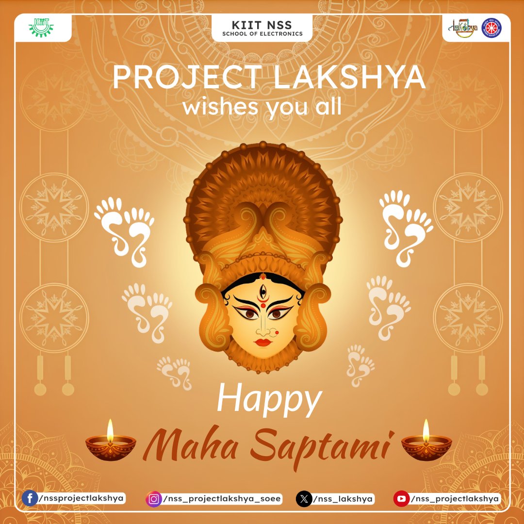 On this sacred day of Maha Saptami, we joyfully welcome Maa Durga into our hearts and homes. 🌸✨ 

May her divine blessings fill our lives with courage, positivity, and light. 💫
 NSS SoEE Project Lakshya wishes everyone a joyous and blessed Maha Saptami! 🙏🌟