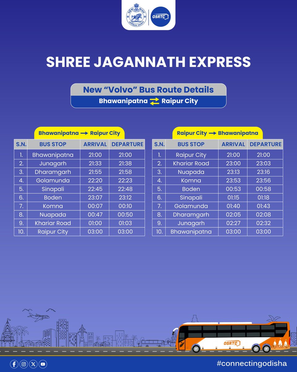 OSRTC_Odisha's tweet image. Starting today, 29th September, these premium buses will operate on key routes with a carefully planned timetable and scheduled dates to ensure smooth and convenient journeys for all.